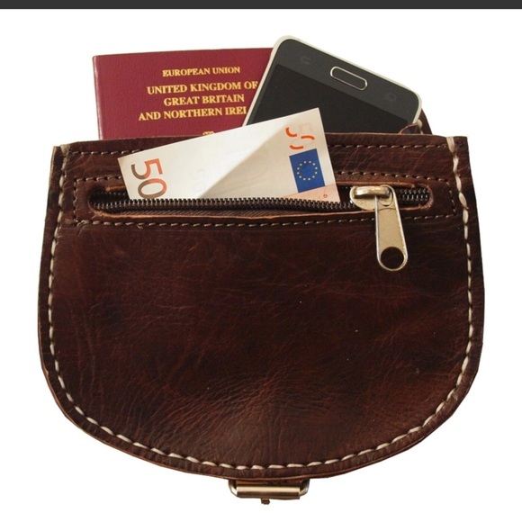 Berber Leather Handmade in Morocco Brown Leather Saddle Handbag NWT Crossbody - Picture 9 of 10